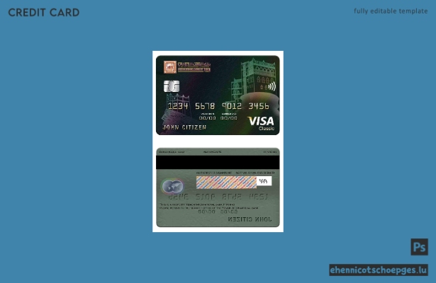 Beispielvorschau der Visa Classic Card der Yemen International Bank